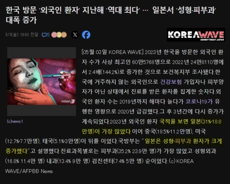 한국에 성형하러 오는 환자 일본이 최다 | 인스티즈