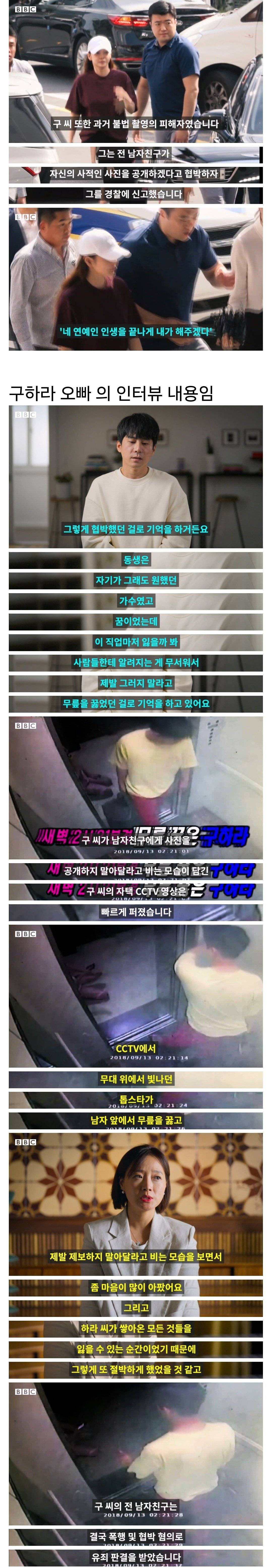 BBC취재)구하라 전남친 "네 연예계 인생을 끝나게 내가 해주겠다" 협박해... | 인스티즈