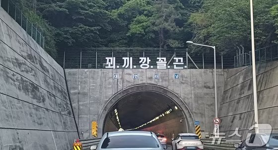 "소복보다 위험할 판"… 고속도로 터널 입구 '꾀끼깡꼴끈' 괴문자 | 인스티즈