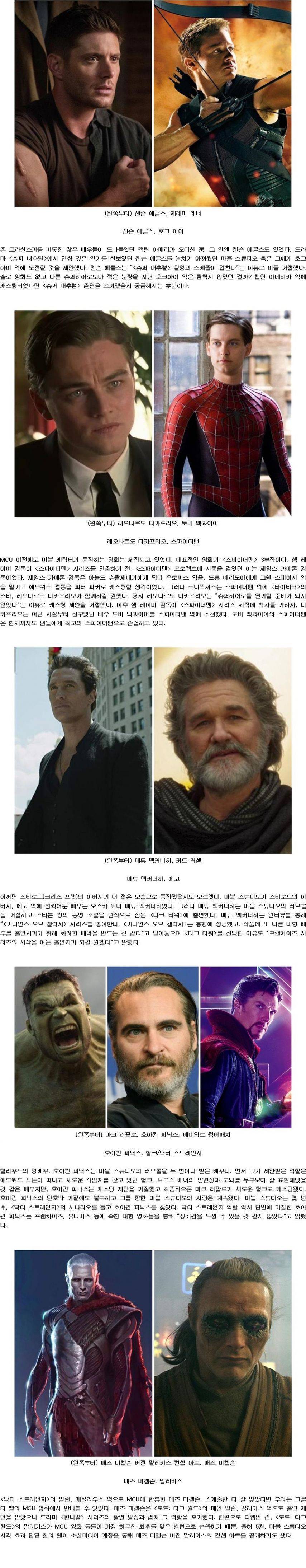 마블 영화 캐스팅 거절한 배우들의 사연 | 인스티즈