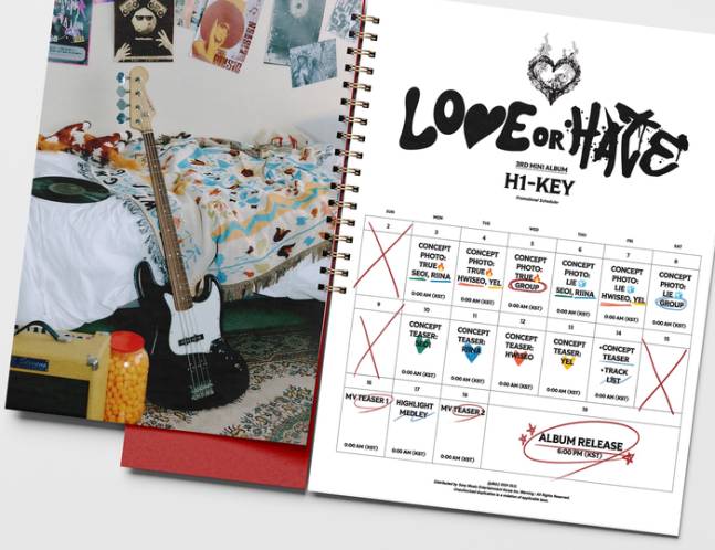 하이키 'LOVE or HATE' 프로모션 캘린더 공개 | 인스티즈
