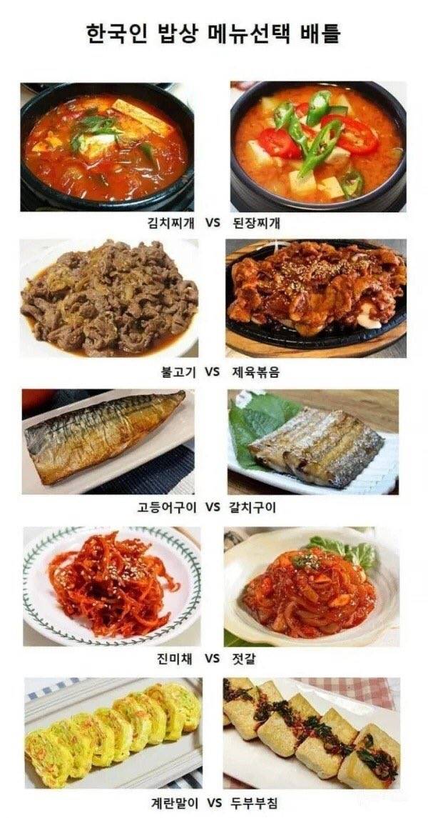 한국인 밥상? 당신의 선택은? | 인스티즈