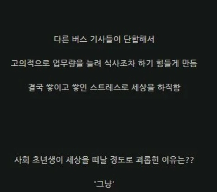 20대 버스기사가 생을 마감한이유 | 인스티즈