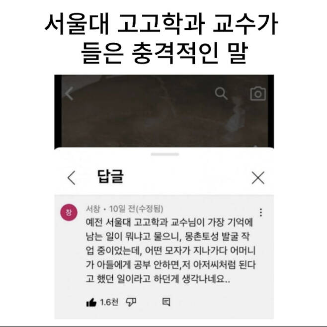 서울대 고고학과 교수가 들은 충격적인 말 | 인스티즈