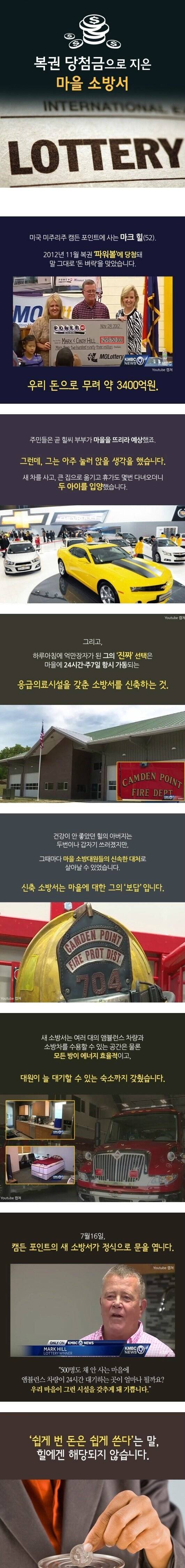 복권 당첨금으로 지은 마을 소방서 | 인스티즈