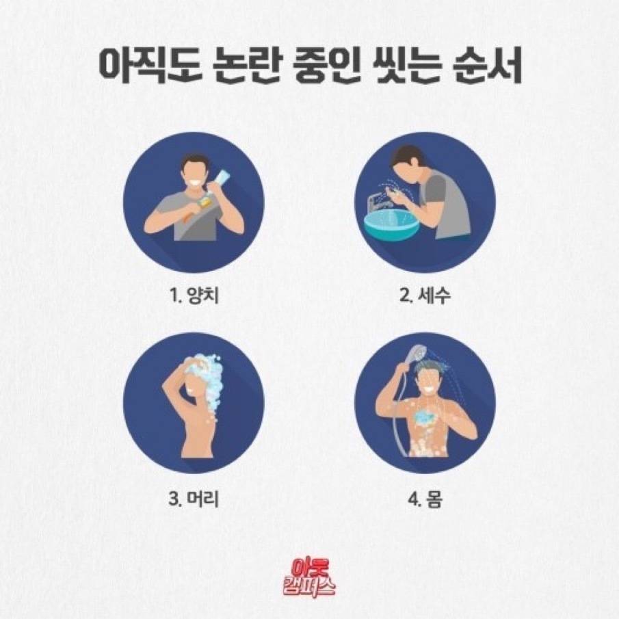 아직도 논란 중인 씻는 순서 | 인스티즈