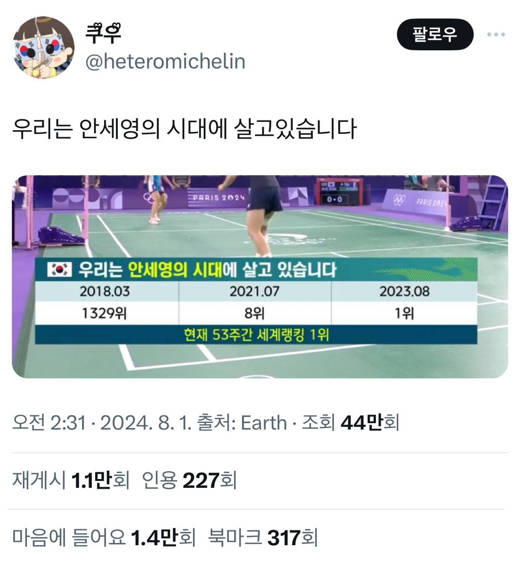 [배드민턴] 오늘 세계랭킹 3위랑 붙은 안세영 탈인간 랠리 | 인스티즈