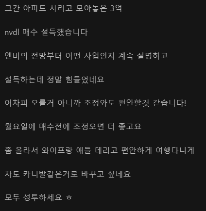 와이프 설득해서 엔비디아 몰빵했다는 미국 주식 갤러리 유저 | 인스티즈