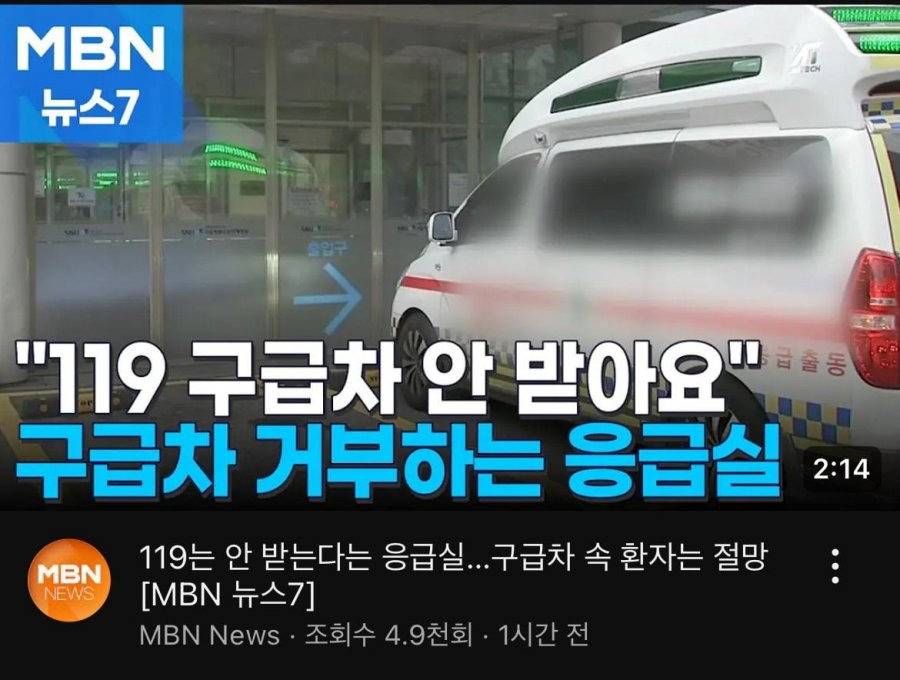 최근 119와 응급실 상황 | 인스티즈