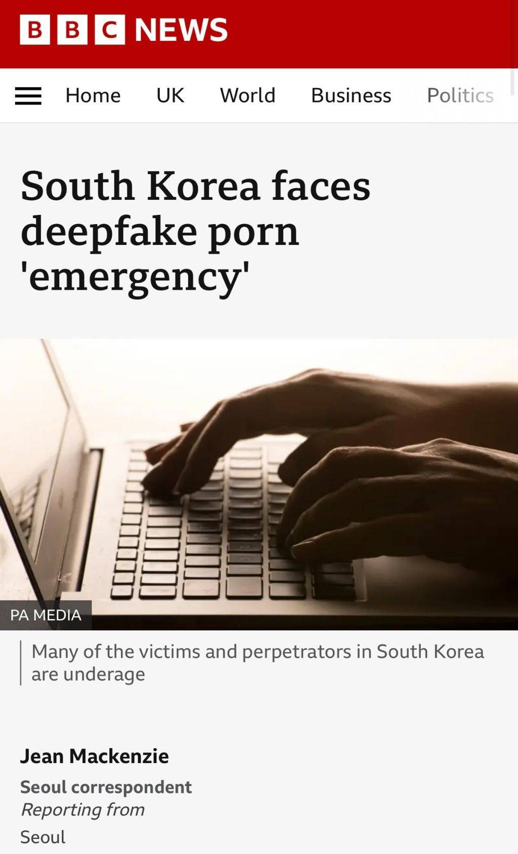 현재 BBC, NBC, 블룸버그, 가디언 등 외신에서도 한국 딥페이크 성범죄 기사 뜨는중 | 인스티즈