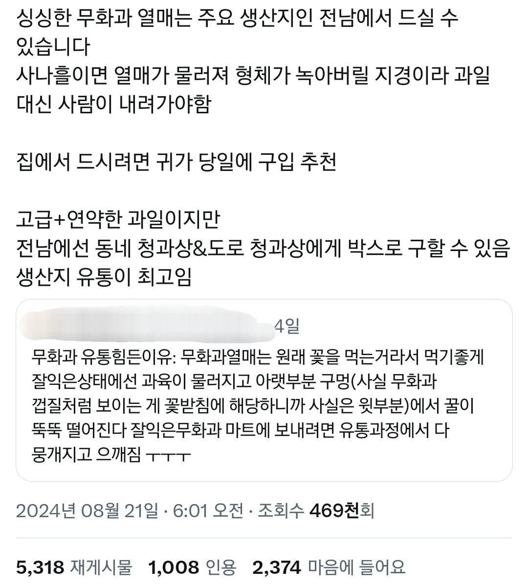 진짜 짱맛인 무화과를 먹으려면 전남으로 사람이 내려가야함.twt | 인스티즈