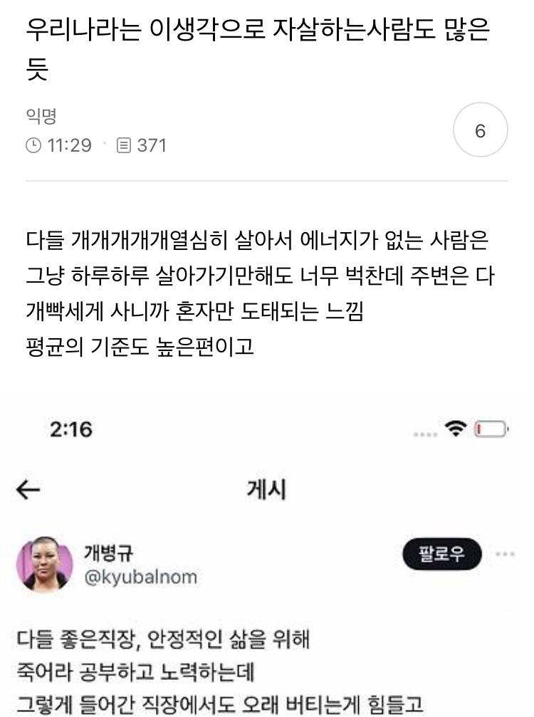 우리나라는 이생각으로 자살하는사람도 많은듯 | 인스티즈