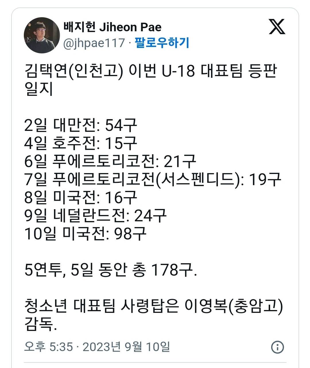 또 혹사로 난리난 충암고 감독 | 인스티즈