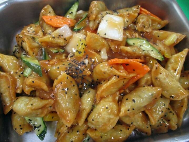 단체급식 비빔만두 만두탕수 jpg | 인스티즈