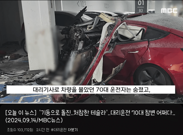 광주에서 테슬라 대리운전 중 사고 후 사망한 70대 대리기사 . gif | 인스티즈
