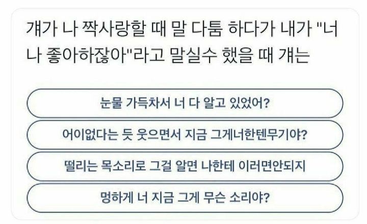 걔가 나 짝사랑할 때 말다툼하다가 내가 "너 나 좋아하잖아"라고 말 실수 했을 때 걔는 | 인스티즈