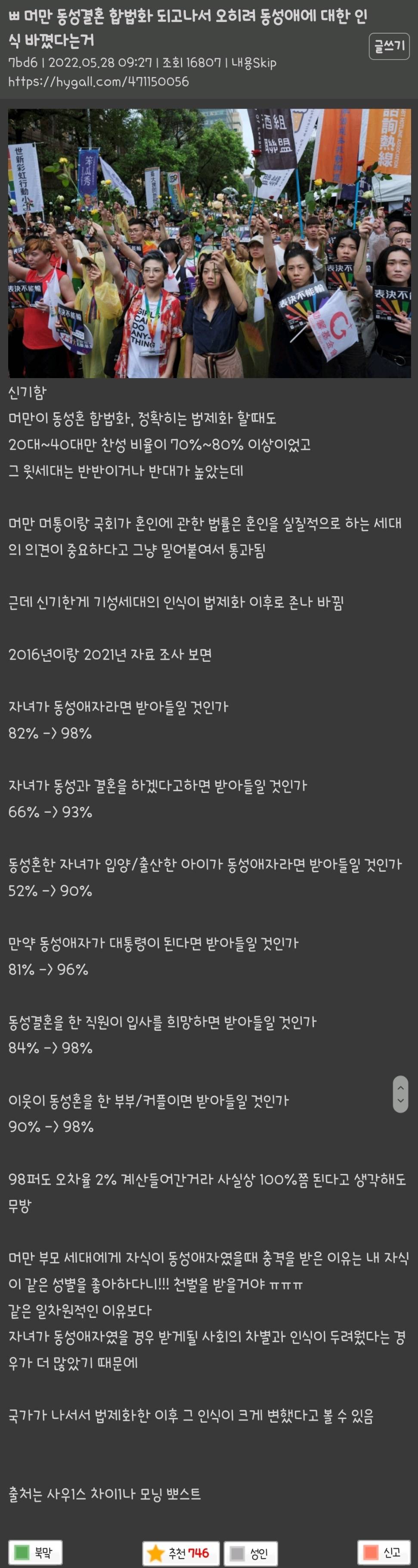 대만 동성결혼 합법화 되고 신기한 점 | 인스티즈