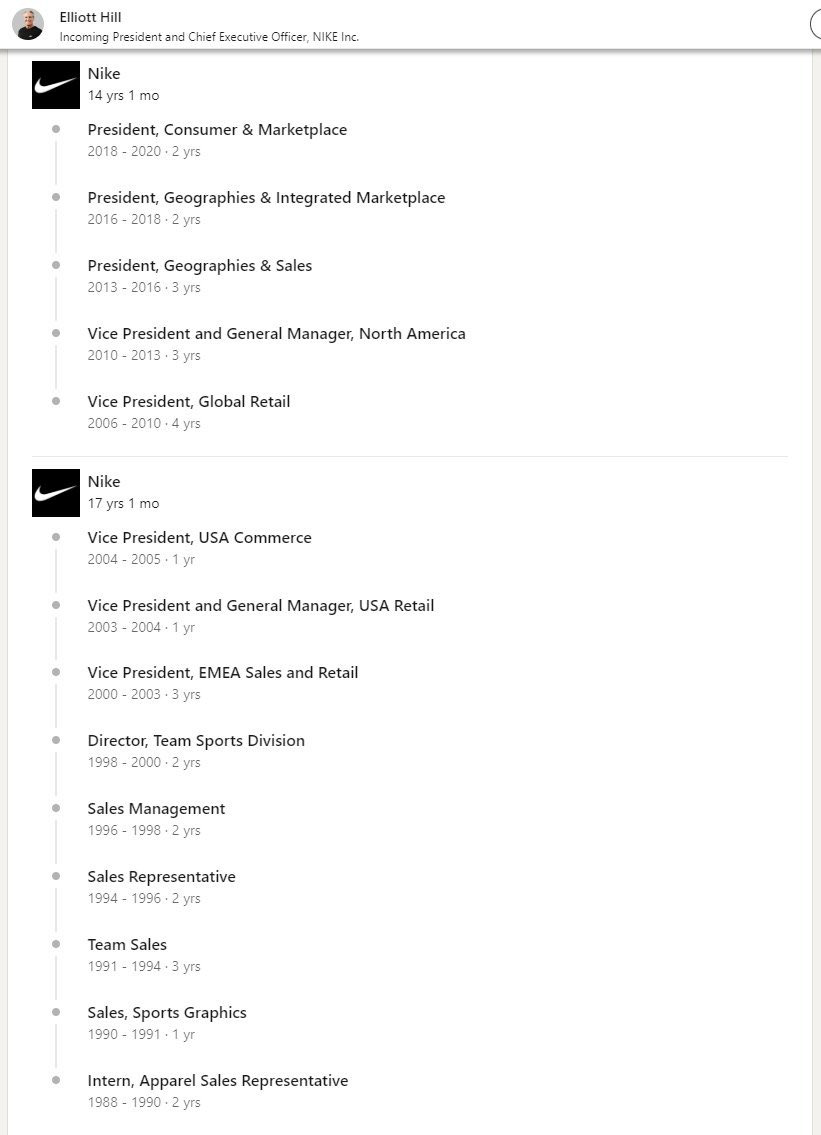 나이키 신임 CEO 링크드인 프로필.. | 인스티즈