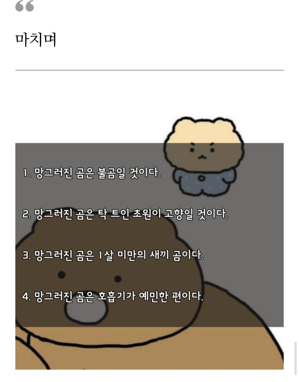 수의사가 분석하는 망그러진 곰 | 인스티즈