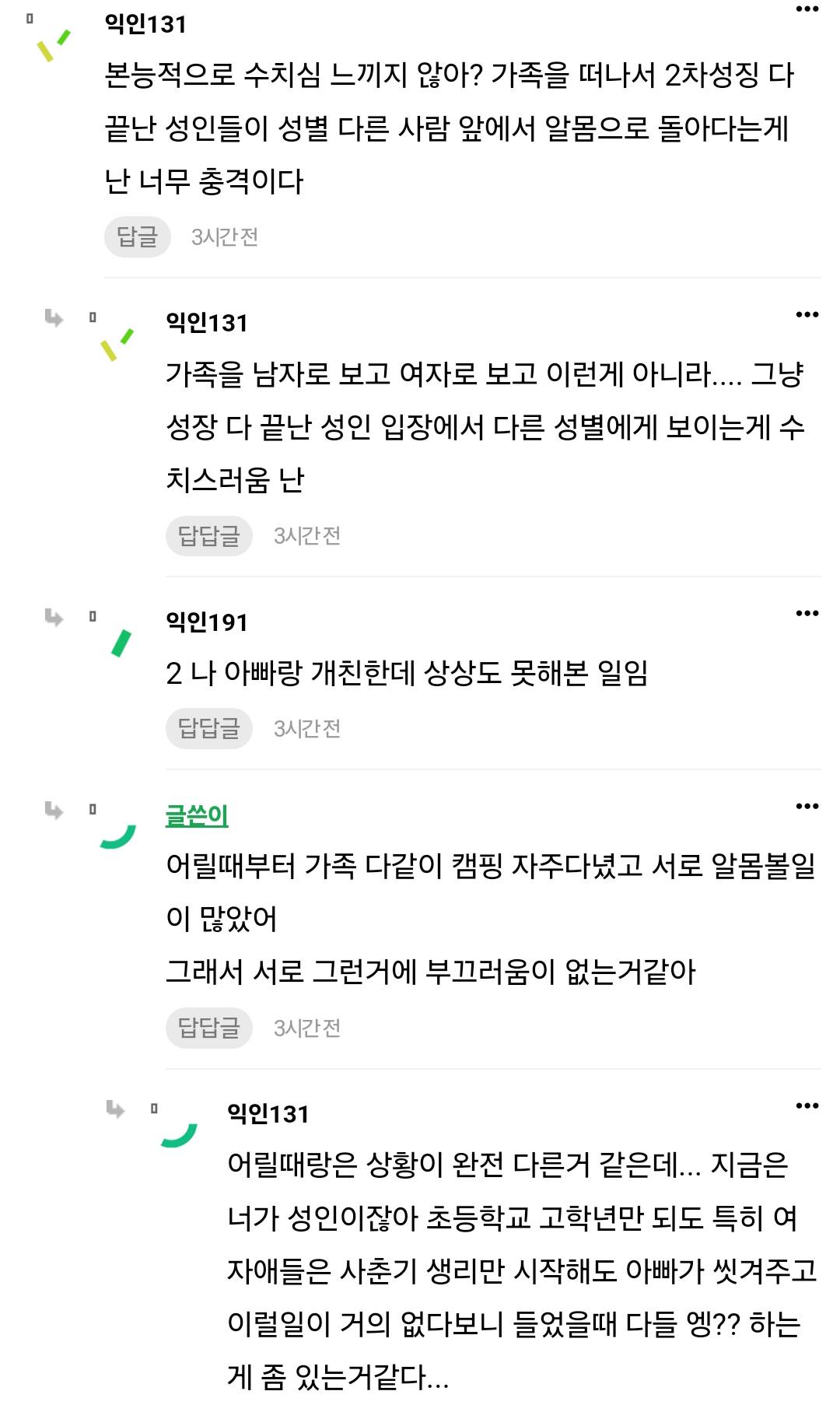 가족끼리 알몸 보여주는게 이상한거야? | 인스티즈