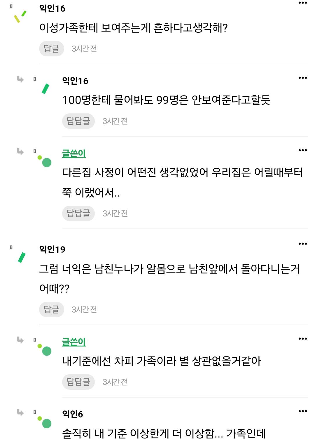 가족끼리 알몸 보여주는게 이상한거야? | 인스티즈