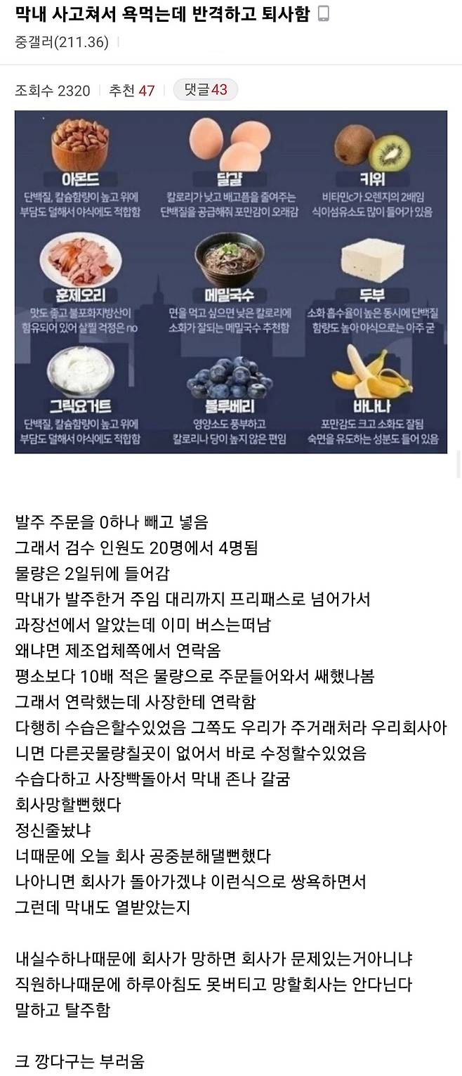 신입 때문에 회사 망할뻔함 | 인스티즈