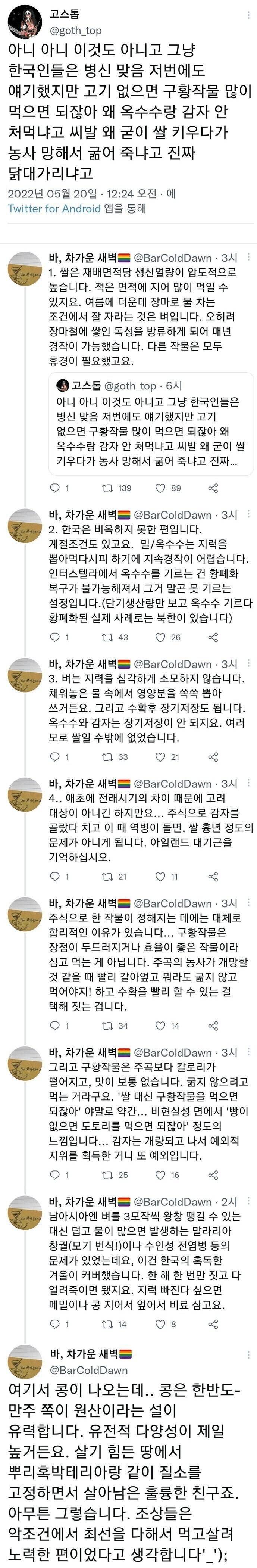 쌀 억까하다 팩트 폭격 당한 트위터리안 | 인스티즈