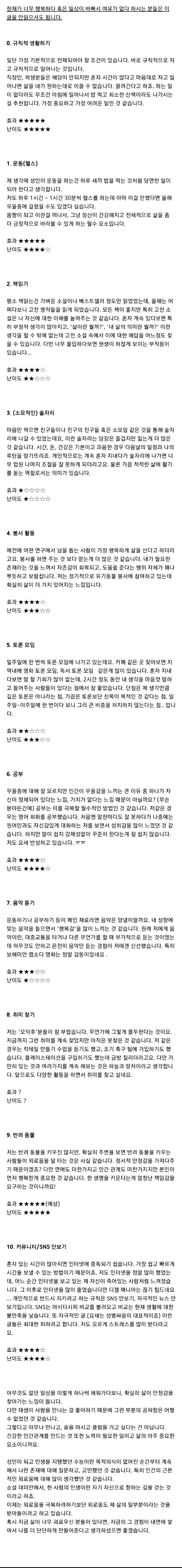 혼자있는 시간을 잘 보내는 방법 | 인스티즈