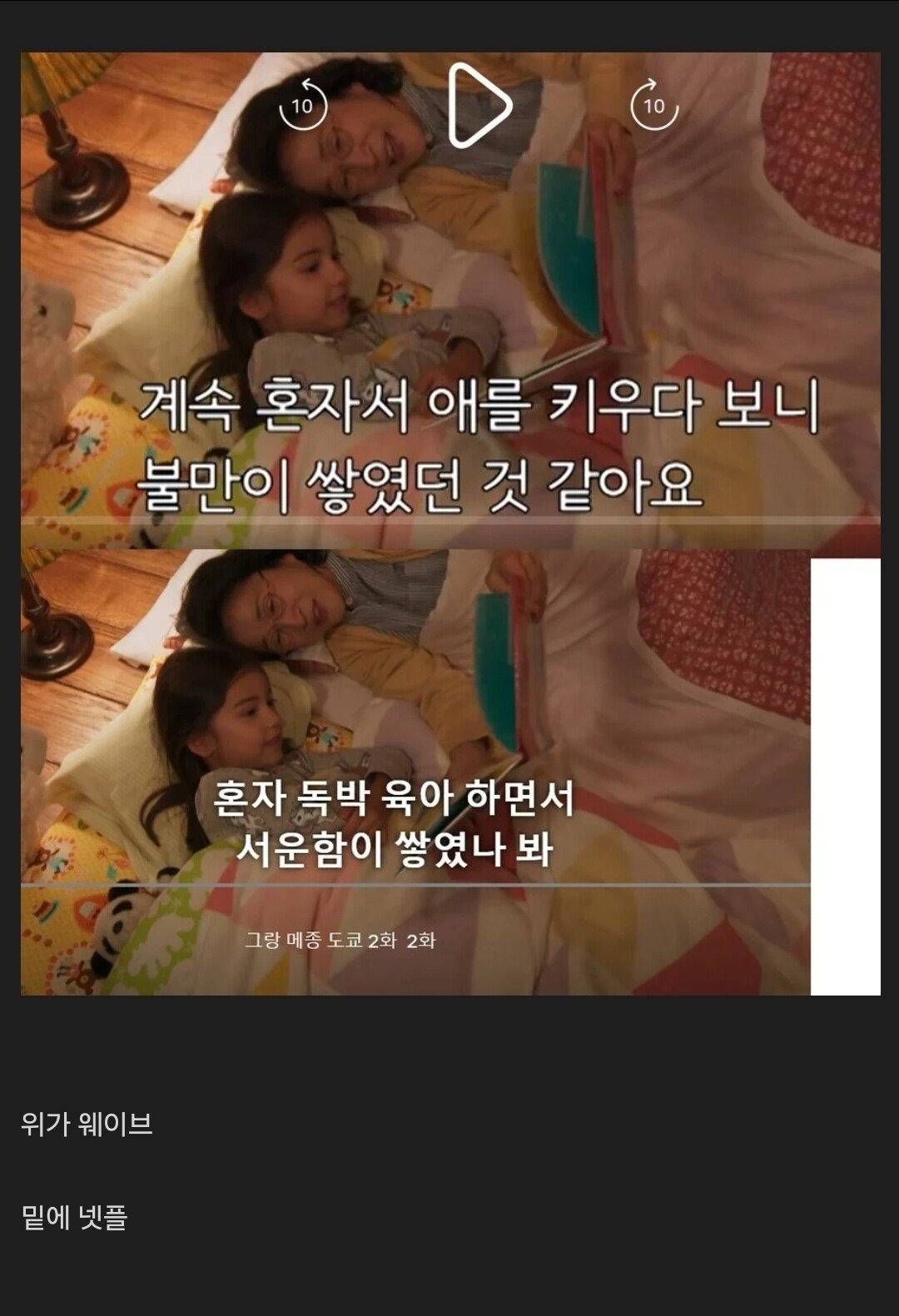 웨이브 자막 vs 넷플 자막.jpg | 인스티즈