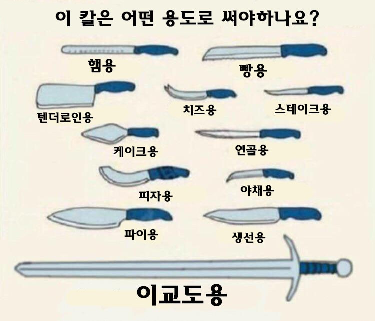 용도별 칼 모양 정리 | 인스티즈