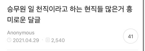 승무원 현직 직업 만족도.blind | 인스티즈