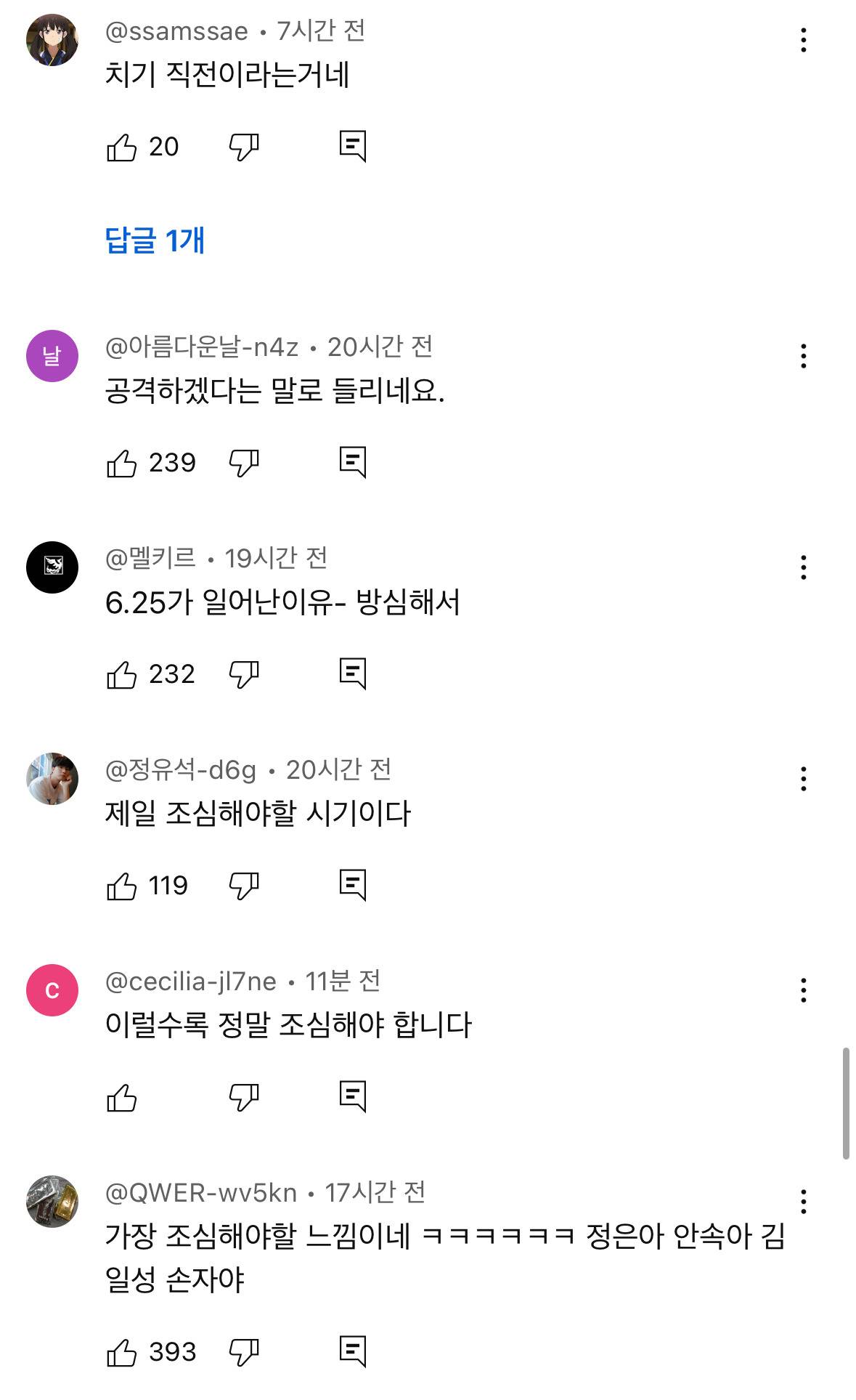 북한의" 대한민국 공격할 의사 전혀 없어”에 난리난 유튜브 댓글들 | 인스티즈