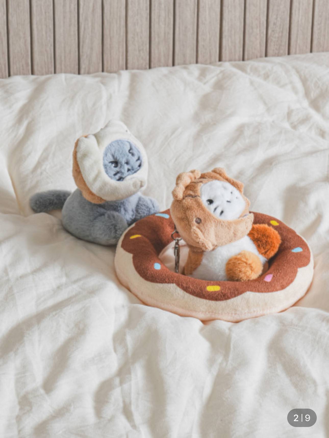 다이소 붕어빵 모자와 식빵 모자를 쓴 고양이 키링 | 인스티즈