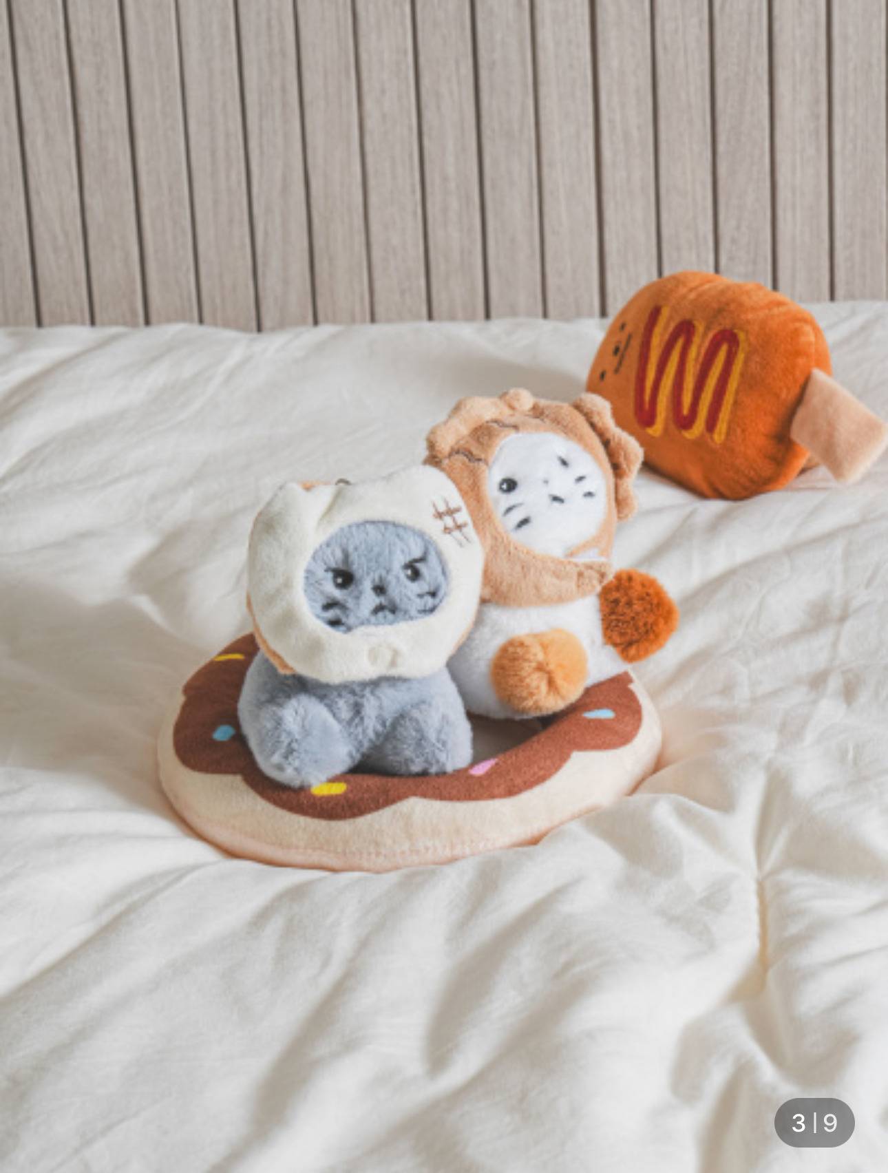 다이소 붕어빵 모자와 식빵 모자를 쓴 고양이 키링 | 인스티즈