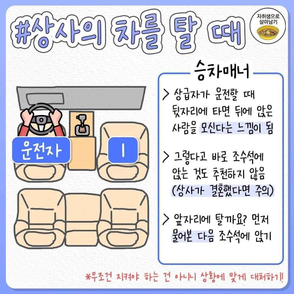 차 탈때 자리매너 | 인스티즈