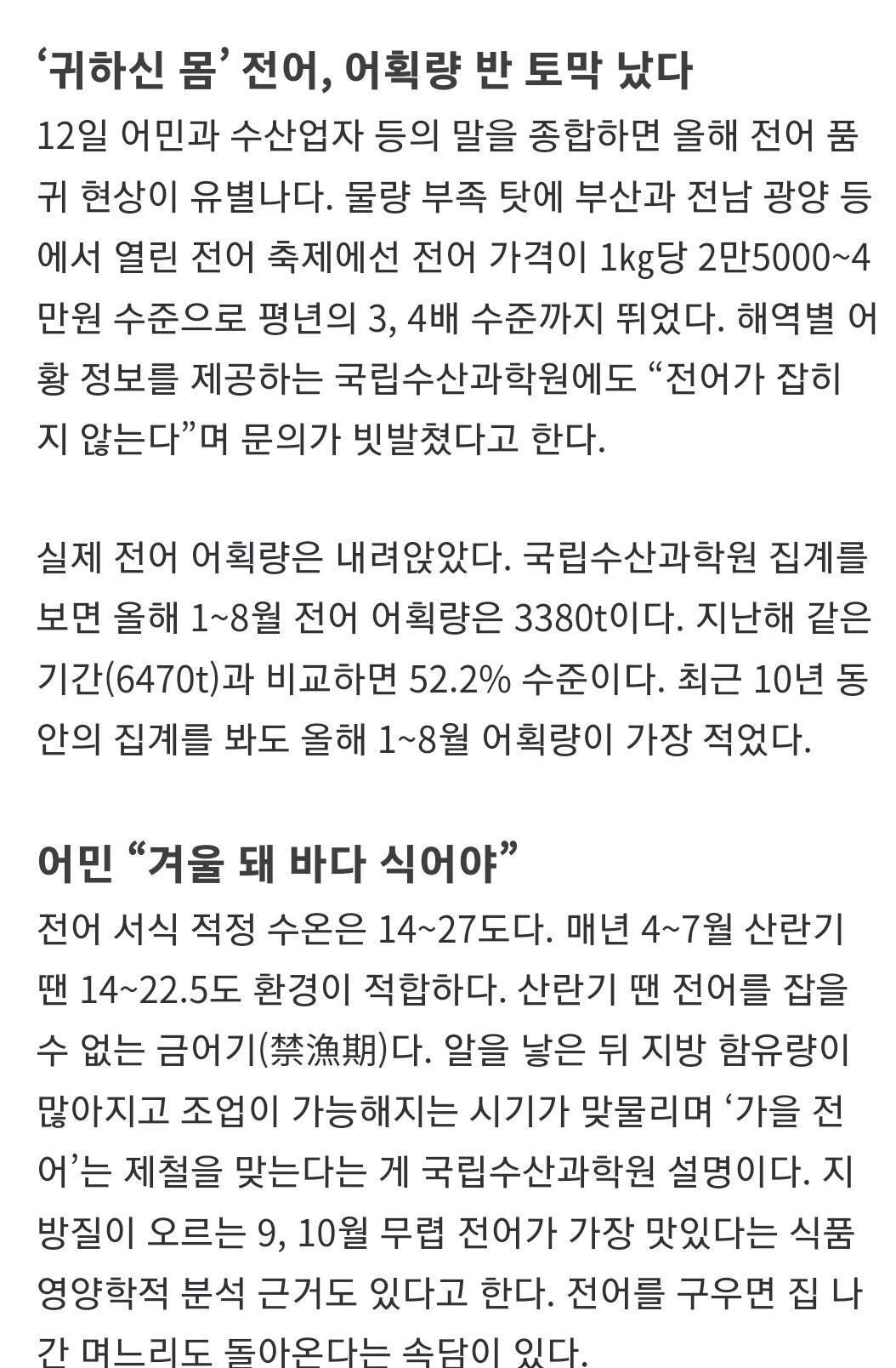 제철인데 올해는 어획량 반토막난 생선 | 인스티즈