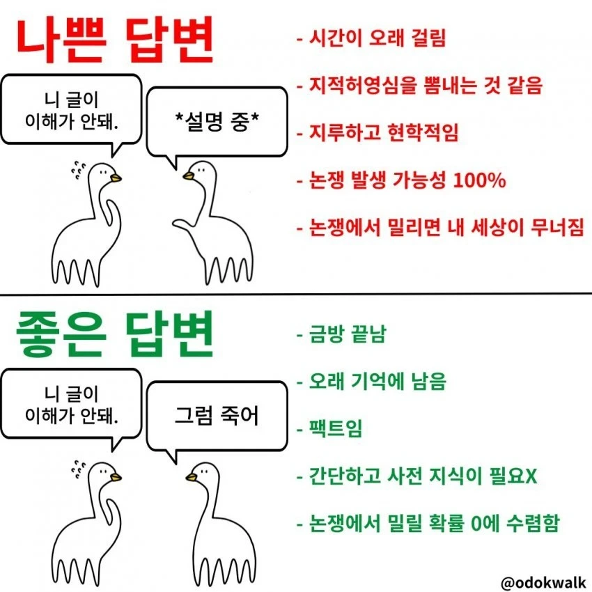 커뮤식 나쁜답변 vs 좋은답변 .jpg | 인스티즈