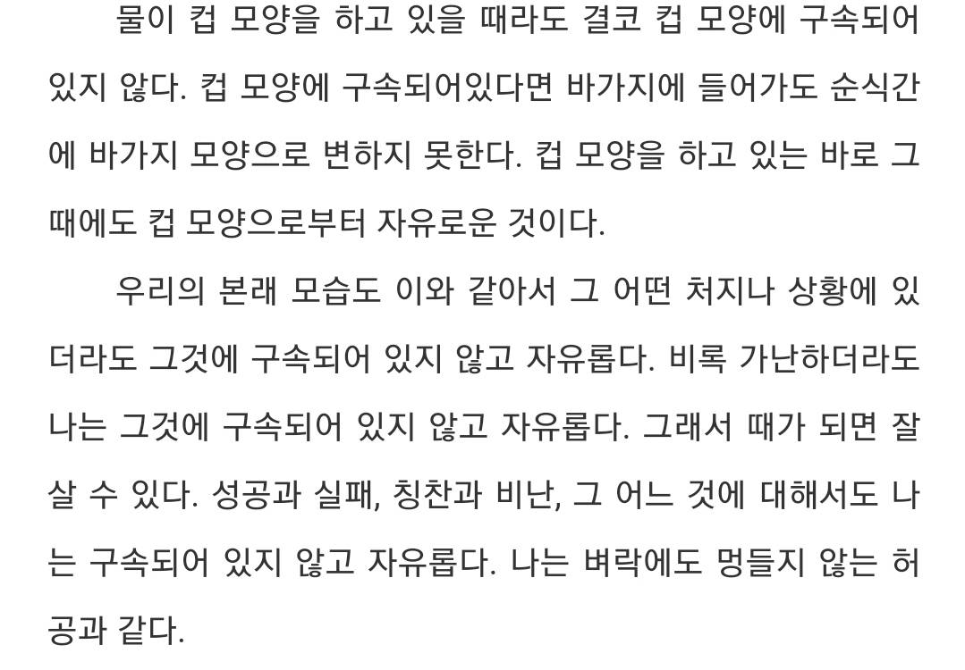 나는 벼락에도 멍들지 않는 허공과 같다 | 인스티즈