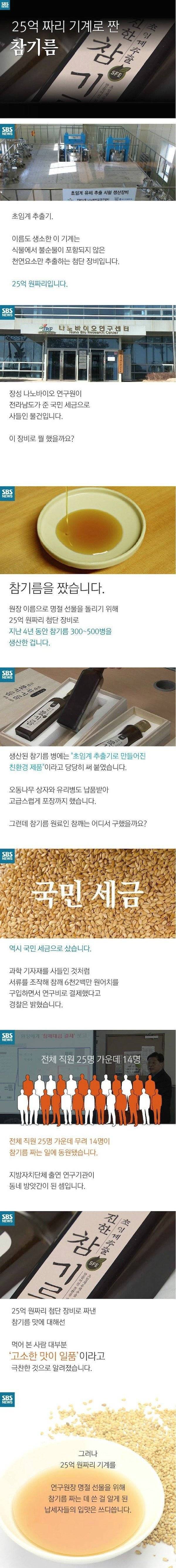 25억 짜리 기계로 짠 참기름 | 인스티즈