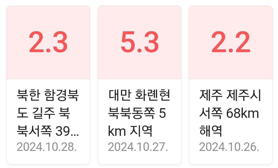 진짜 큰 거 오나...? 요즘 하루에 한 번 꼴로 나고 있는 지진 근황... | 인스티즈