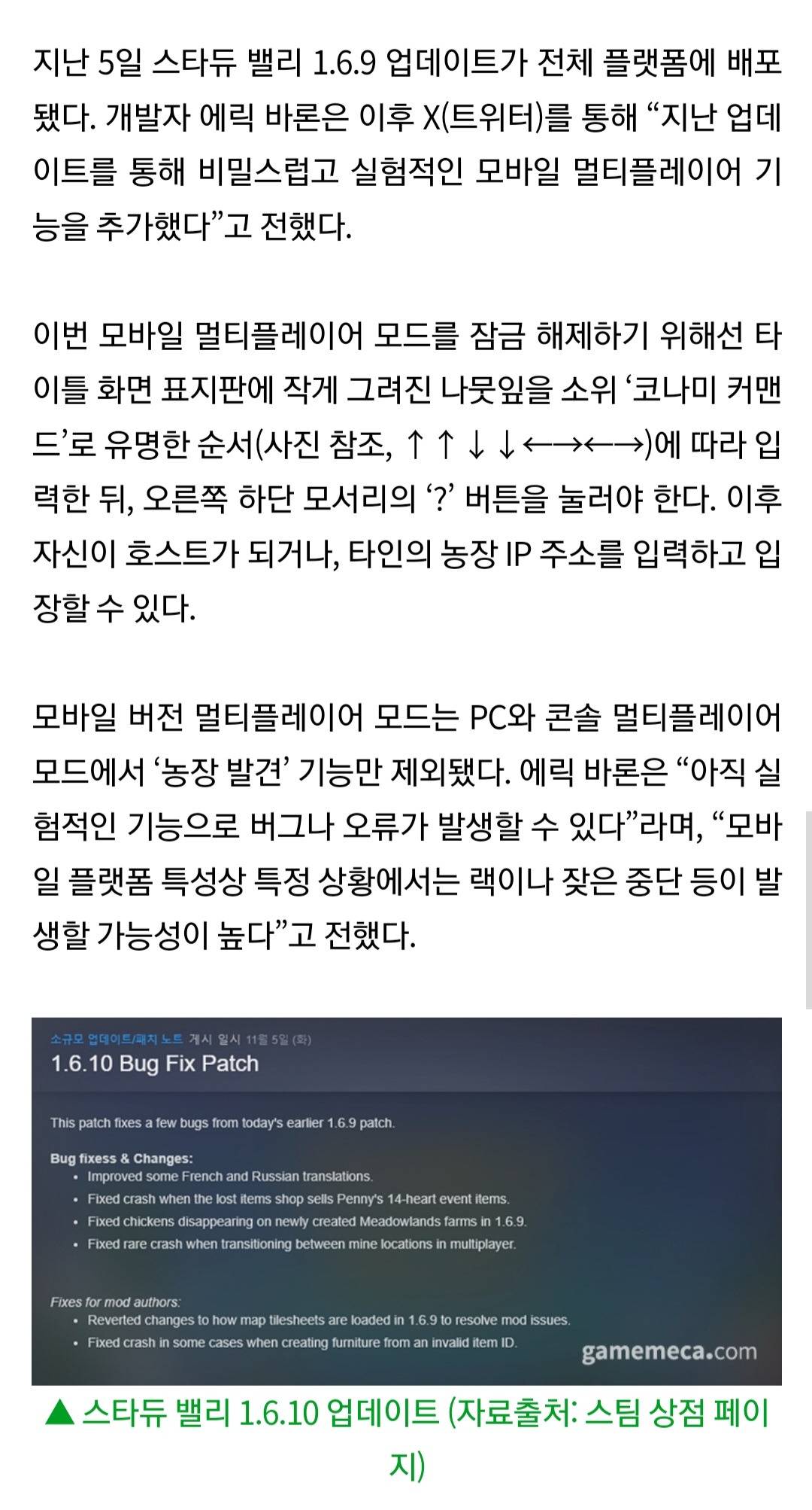 '스타듀 밸리' 모바일 버전, 비밀리에 멀티모드 추가 | 인스티즈
