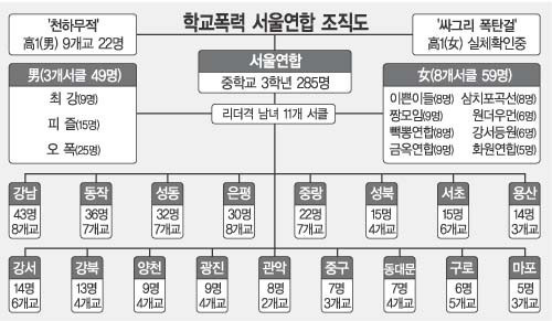 2005년 적발된 학교폭력 서울연합 조직도 | 인스티즈