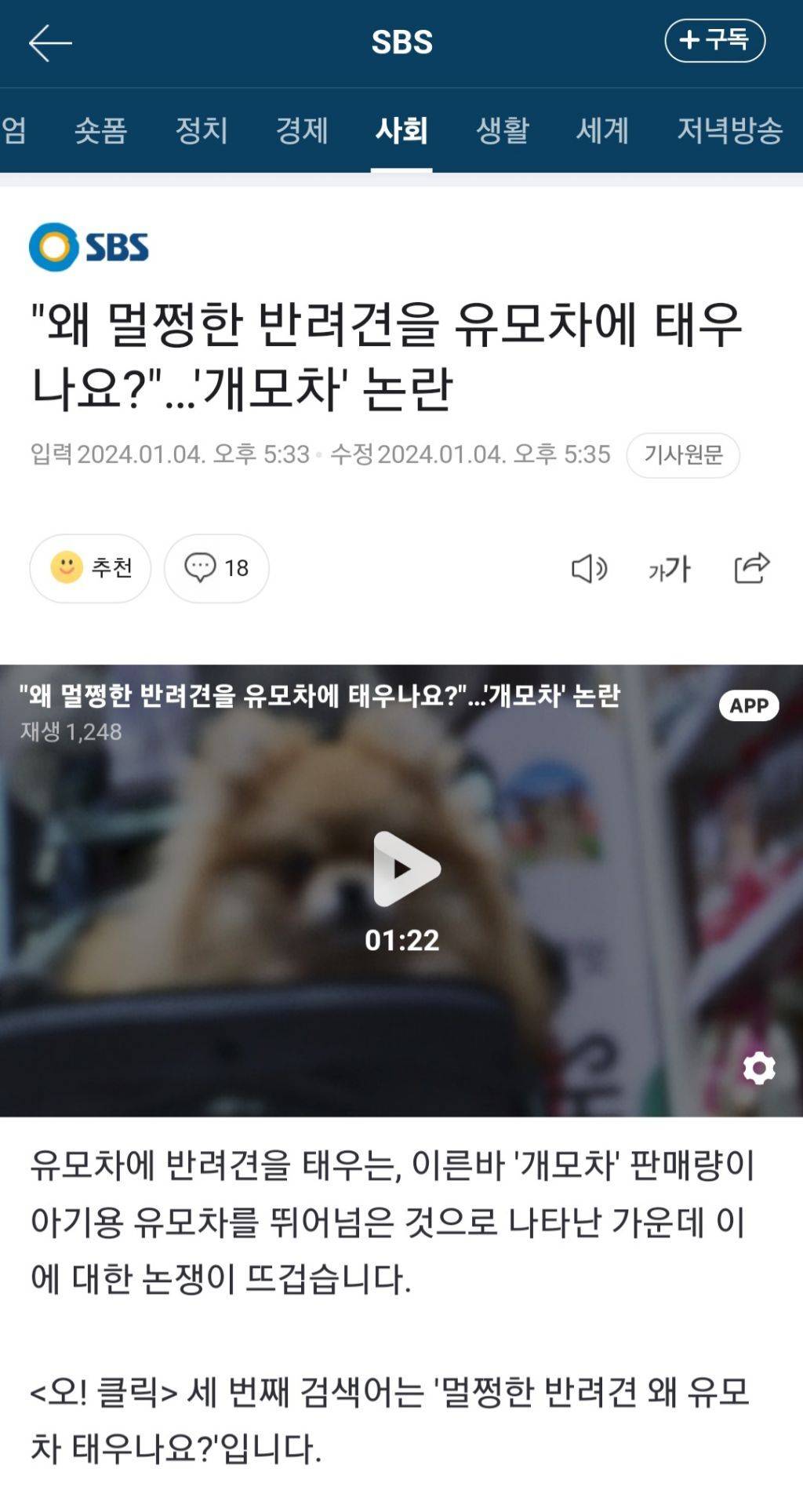 "왜 멀쩡한 반려견을 유모차에 태우나요?"…'개모차' 논란 | 인스티즈