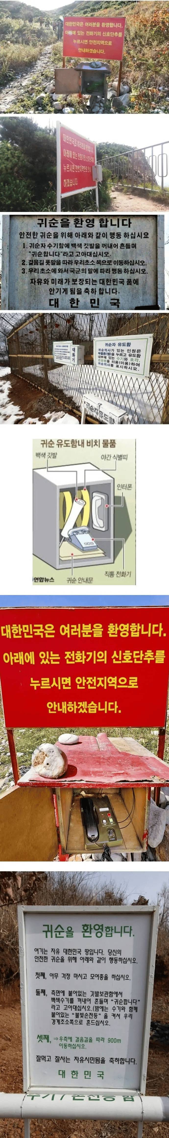 인터넷에 올라온 남북 경계선 귀순 팻말 구분하는 법 | 인스티즈