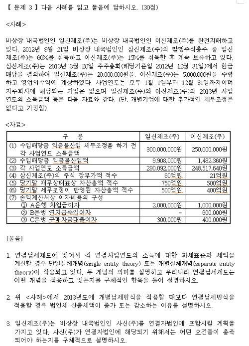 공인회계사/ 세무사 시험문제 수준 | 인스티즈