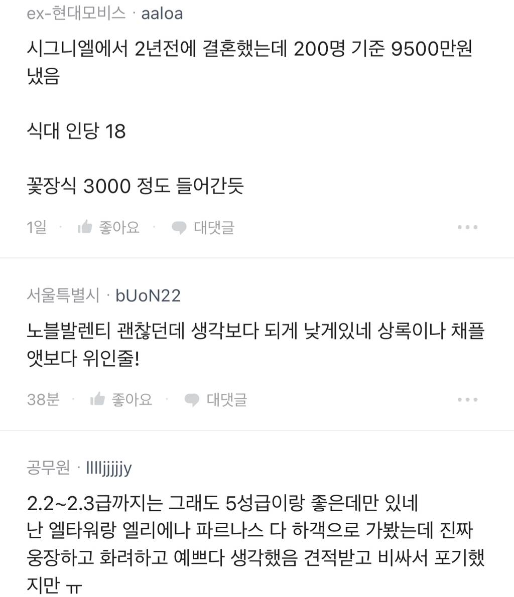 인기글 올라간 서울 웨딩베뉴 티어 | 인스티즈