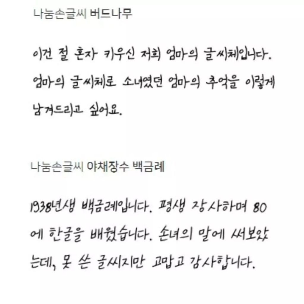 눈이 나빠진 아내가 당신 글씨는 선명해서 읽기 좋으니 응모해보라 합니다 | 인스티즈