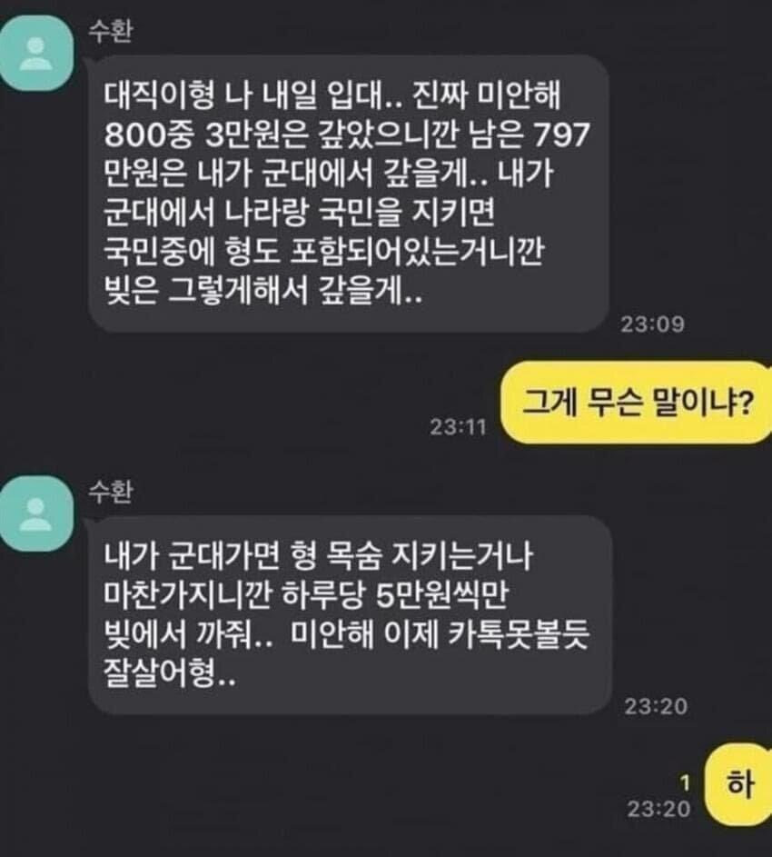 형 목숨 매일 5만원에 지켜줄게... | 인스티즈