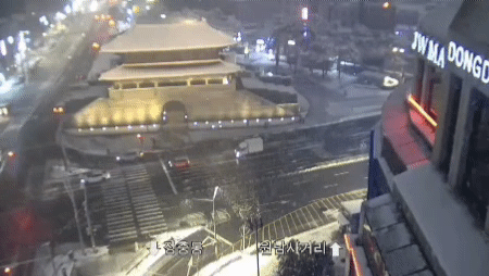 눈 오는 서울 cctv 이곳저곳.gif | 인스티즈