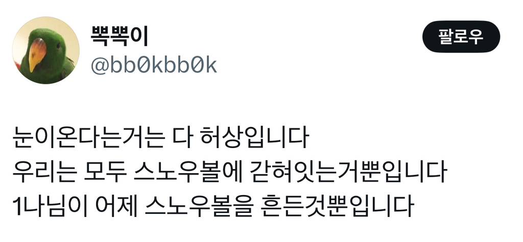 눈이온다는거는 다 허상입니다 | 인스티즈